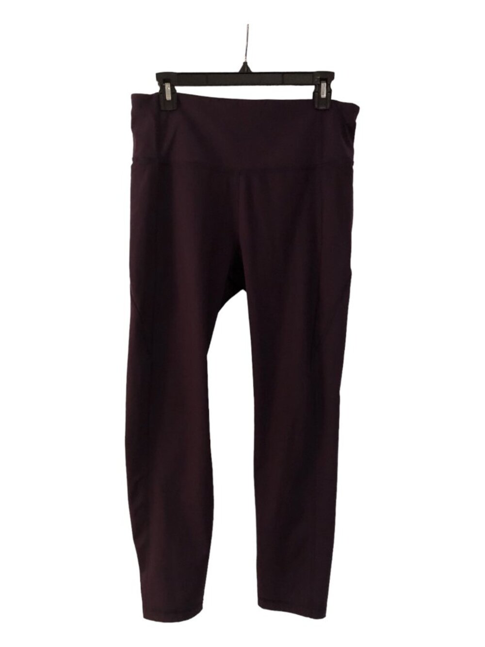 All In Motion Eggplant Purple Stretch Crop Work Out Leggings Side Pocket Sz XL